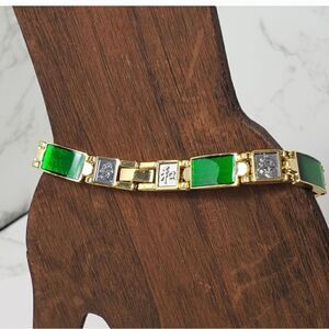 ASIAN Enameled Link Bracelet Chinese Jewelry